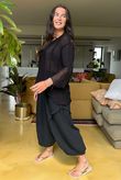 Made in Italy Cotton Blend Knit Top Black 